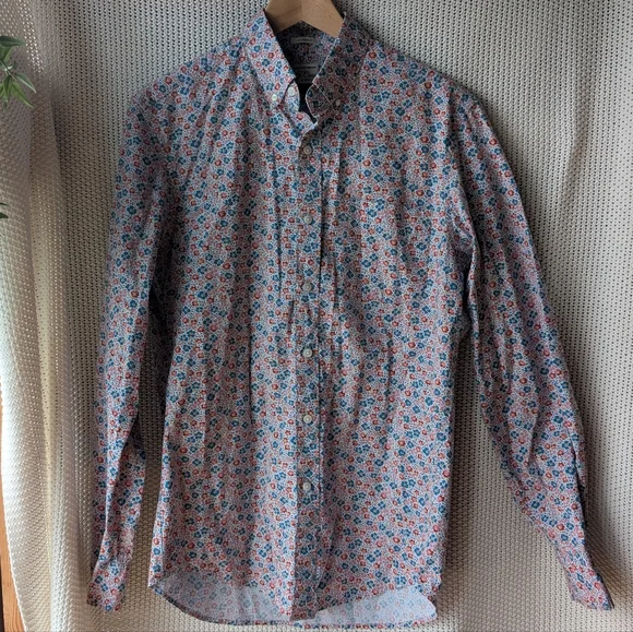 J. Crew Secret Wash Classic Fit Floral Button Down Shirt Men's Small - Picture 1 of 5